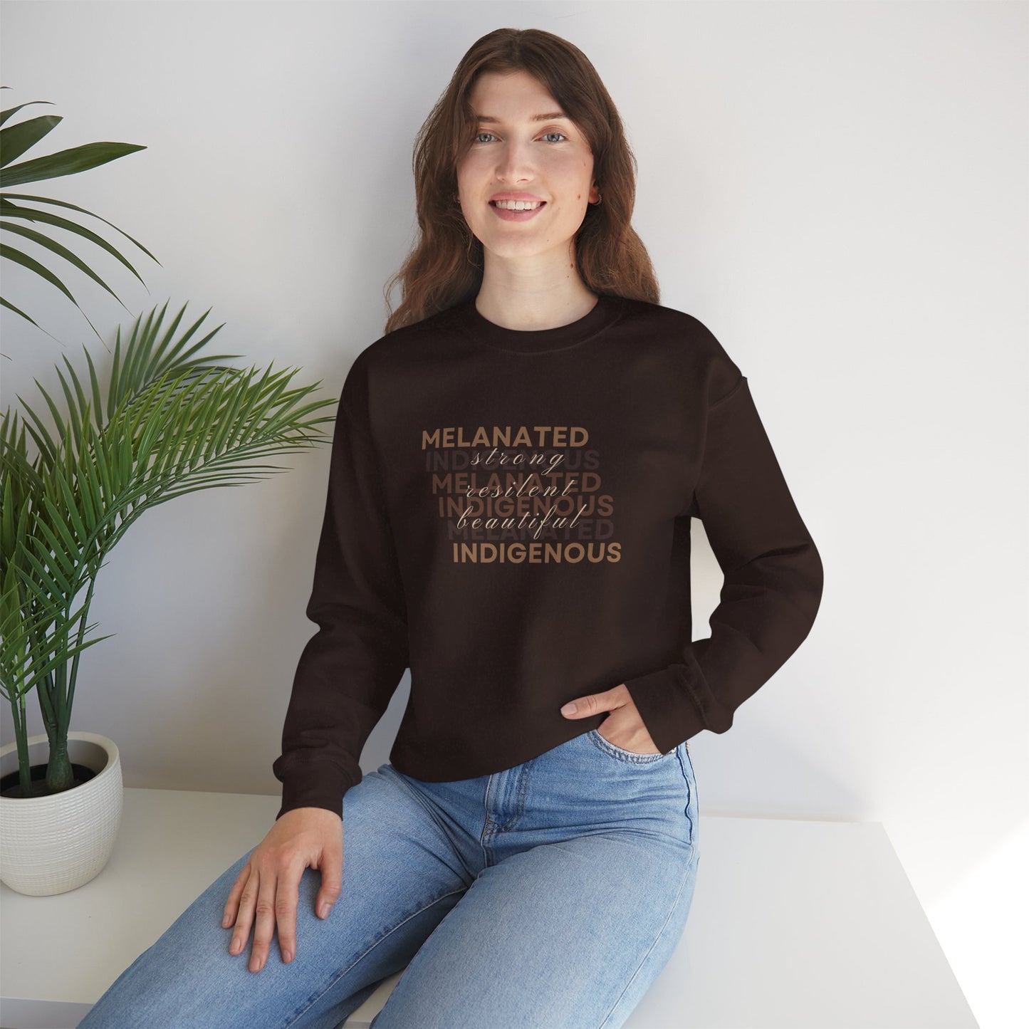 Melanated Indigenous - Unisex Heavy Blend™ Crewneck Sweatshirt