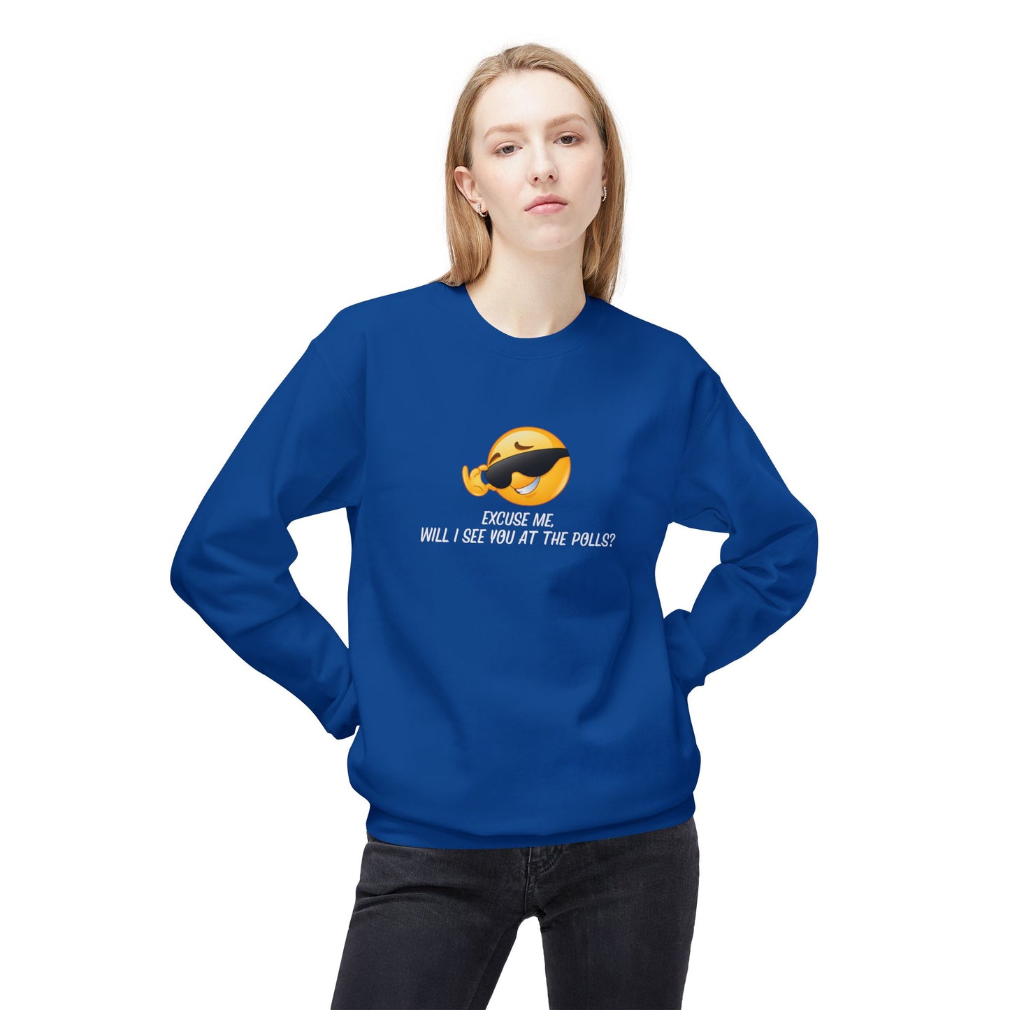 Excuse Me, Will I See You at the Polls? - Unisex Midweight Softstyle Fleece Crewneck Sweatshirt