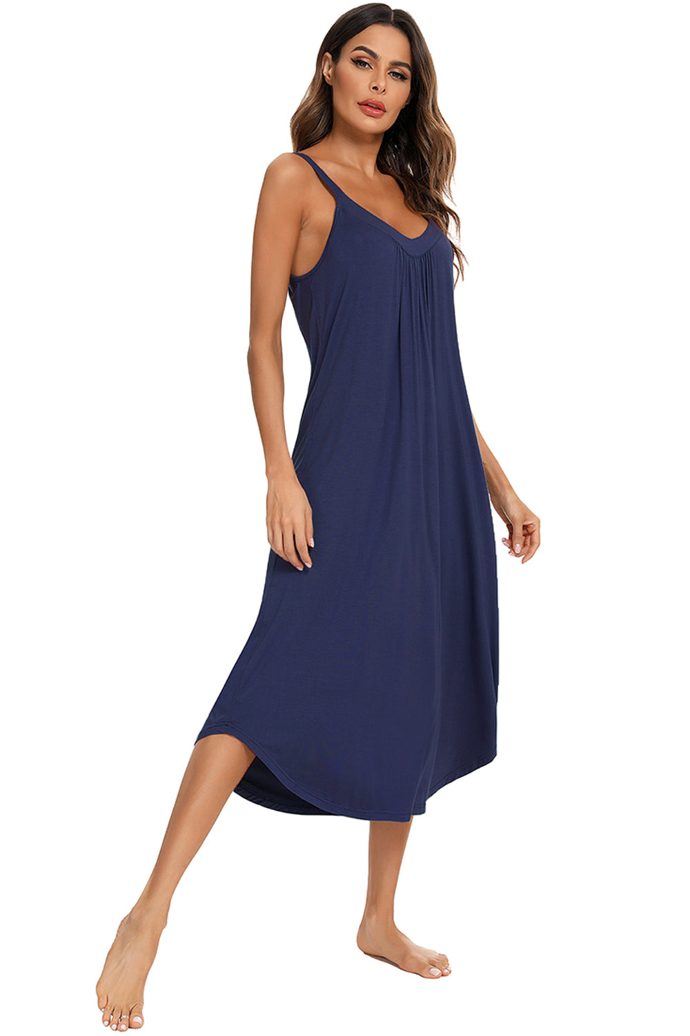 V-Neck Midi Lounge Dress