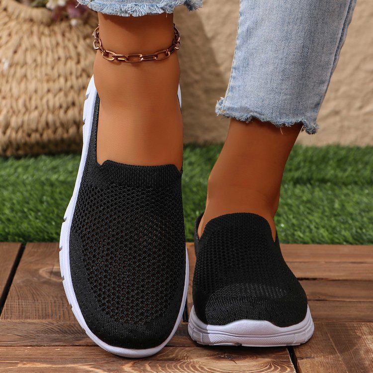 Breathable Mesh Round Toe Slip-Ons