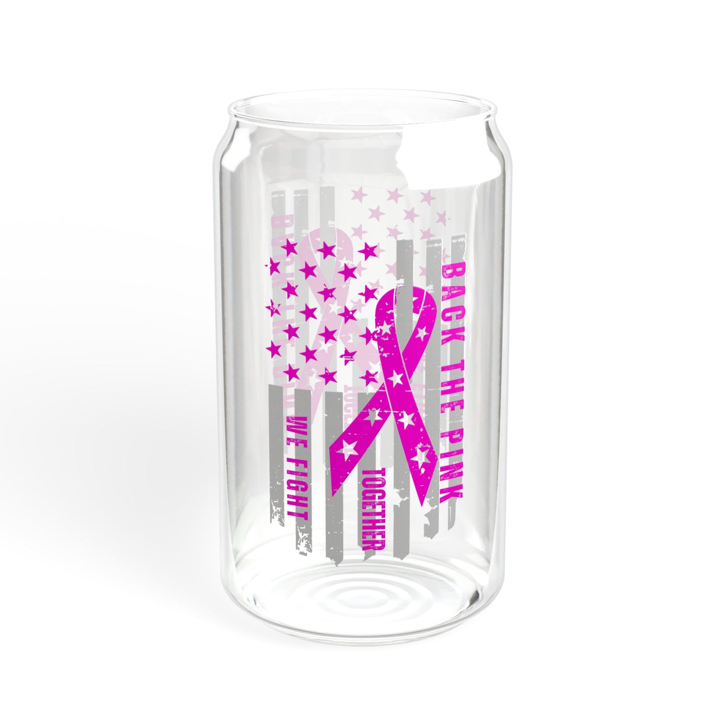 Back The Pink - Sipper Glass, 16oz
