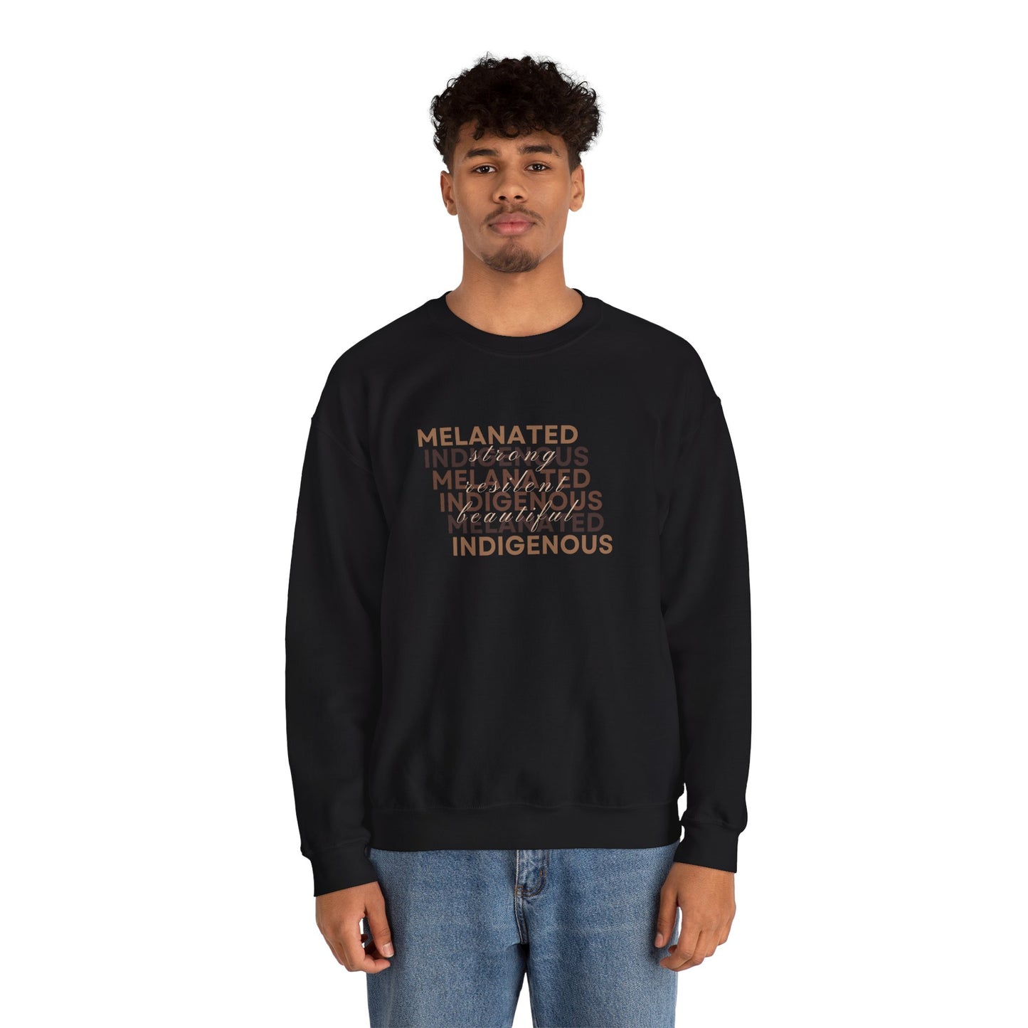 Melanated Indigenous - Unisex Heavy Blend™ Crewneck Sweatshirt