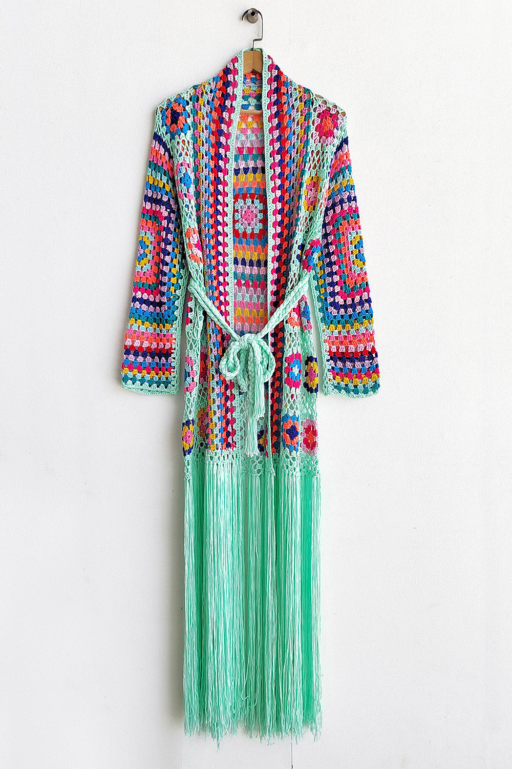 Fringe Tied Long Sleeve Cardigan