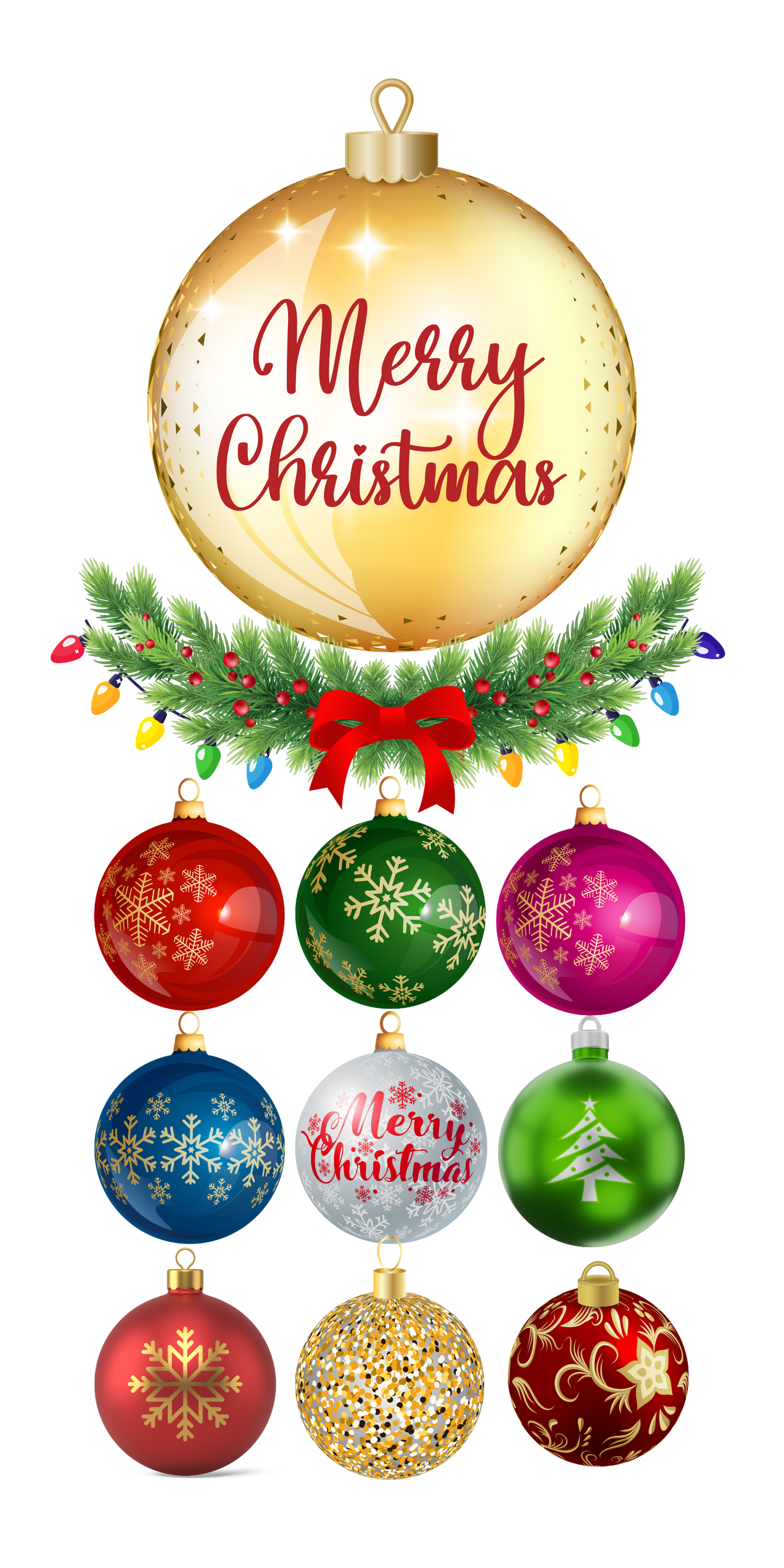 Multi Christmas Ornament Glass Sipper