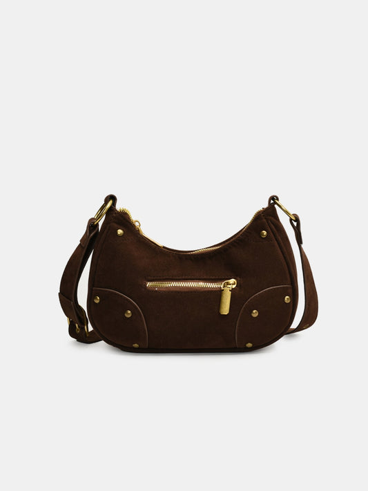 Suede Adjustable Strap Shoulder Bag