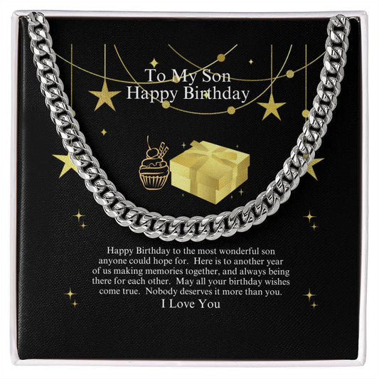 To My Son Happy Birthday - Cuban Link Chain