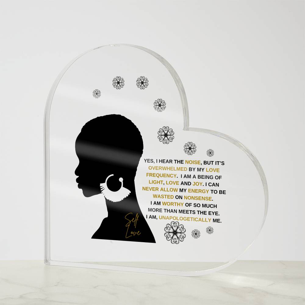 Unapologetically Me - Printed Heart Shaped Acrylic Plaque