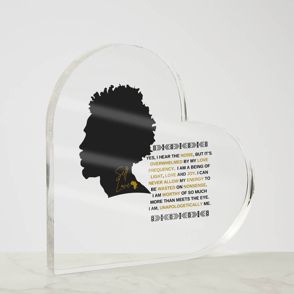 I Hear The Noise - Printed Heart Shaped Acrylic Plaque (Men)