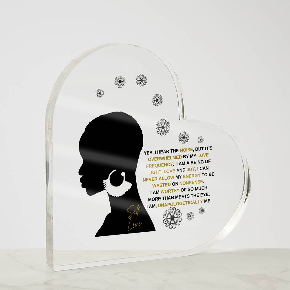 Unapologetically Me - Printed Heart Shaped Acrylic Plaque