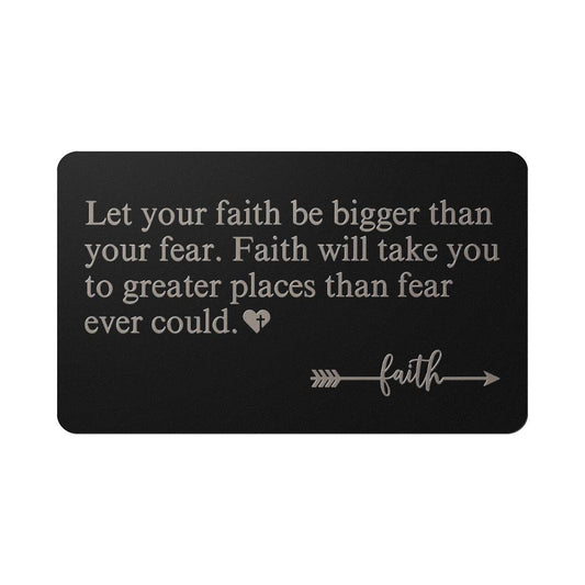 Faith Over Fear - Engraved Wallet Card