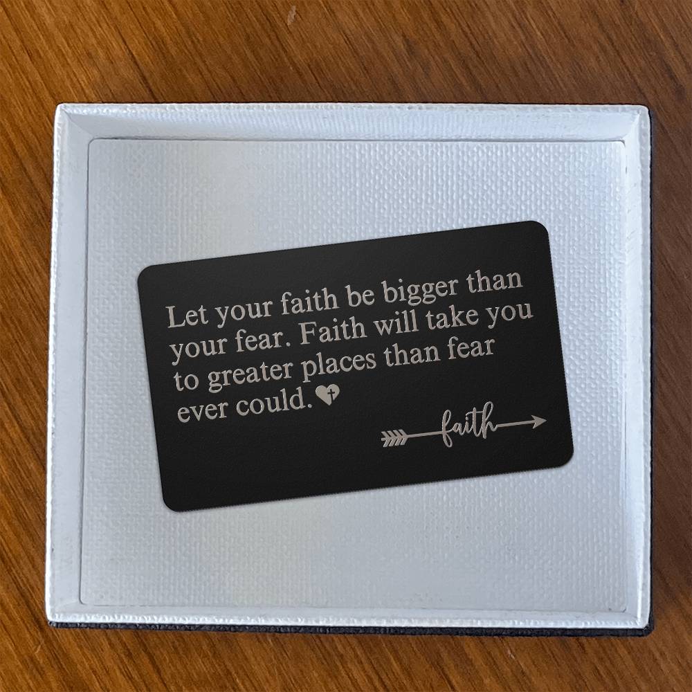 Faith Over Fear - Engraved Wallet Card