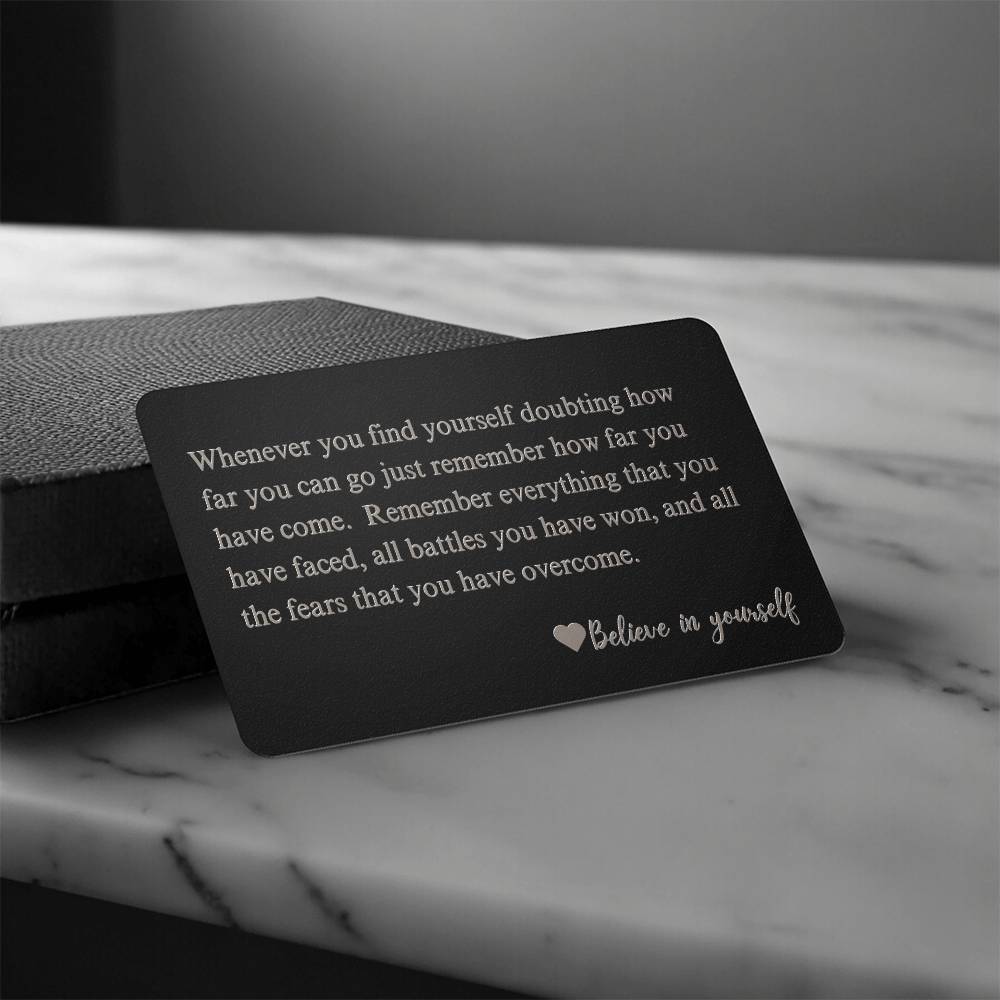 Words of Sentiment - Remember How Far You Have Come - Engraved Wallet Card