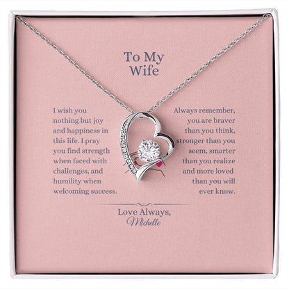 To My Wife, I Wish You Joy - Forever Love Necklace(personalized)