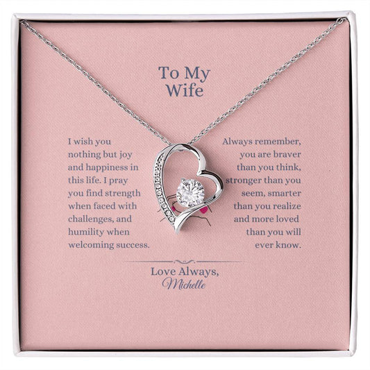 To My Wife, I Wish You Joy - Forever Love Necklace(personalized)