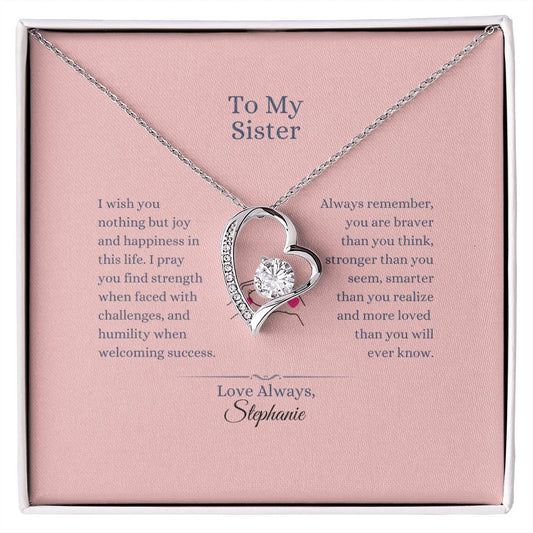 To My Sister, I Wish You Joy - Forever Love Necklace(personalized)