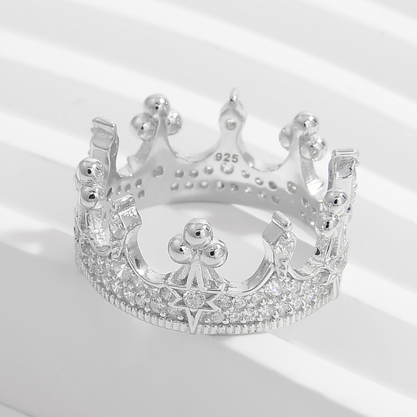 Crown Shape Zircon 925 Sterling Silver Ring