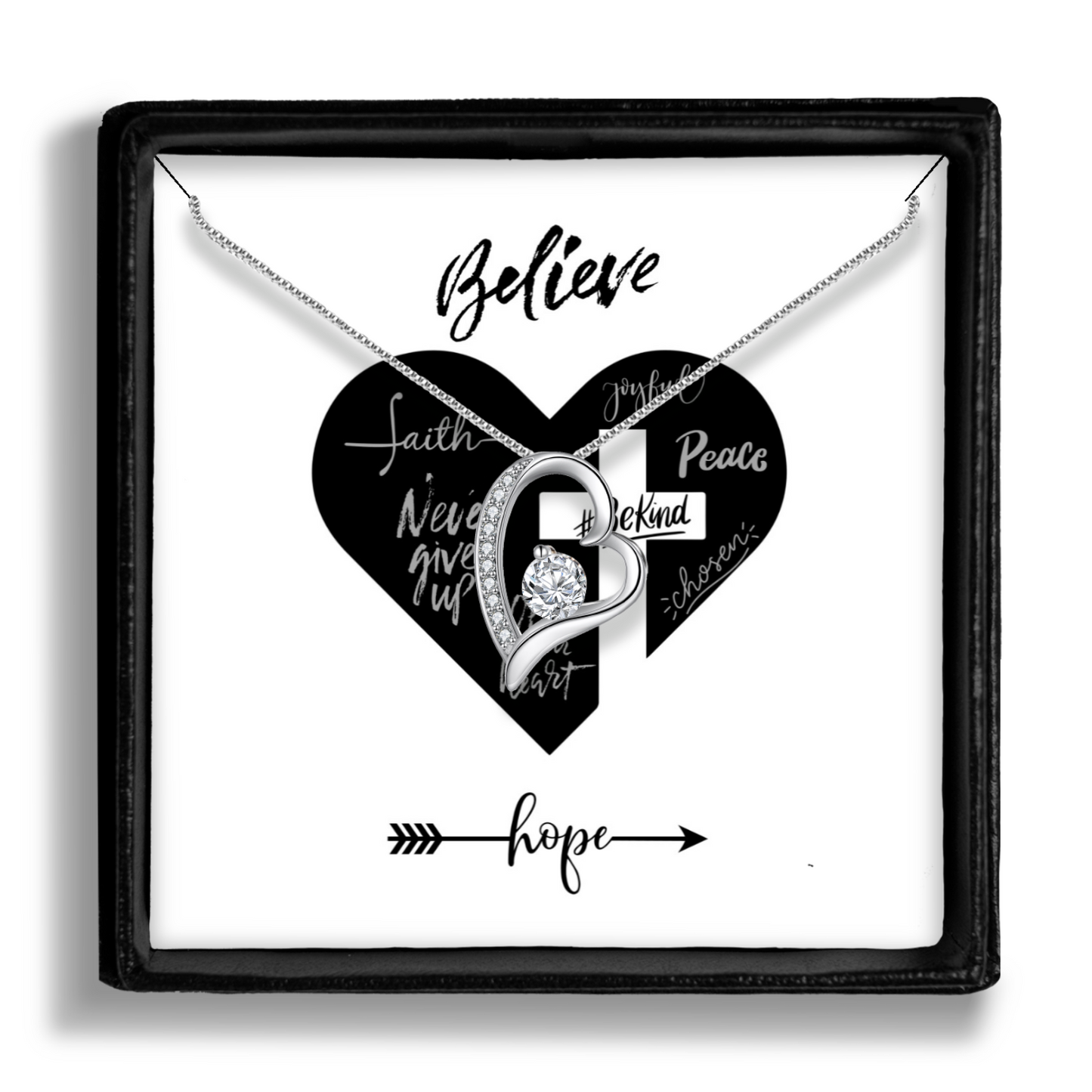 Believe In Hope - Eternal Heart Necklace with Message Card