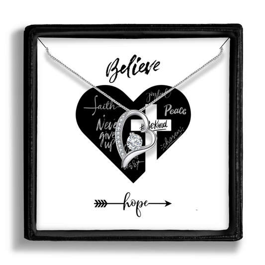 Believe In Hope - Eternal Heart Necklace with Message Card