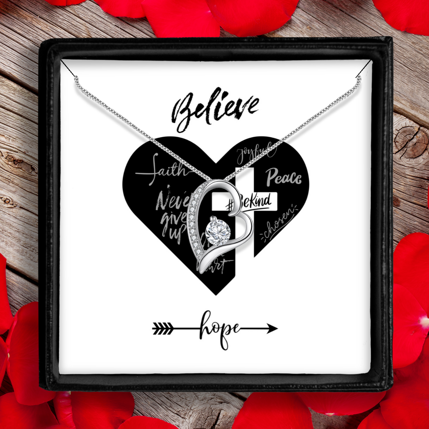 Believe In Hope - Eternal Heart Necklace with Message Card