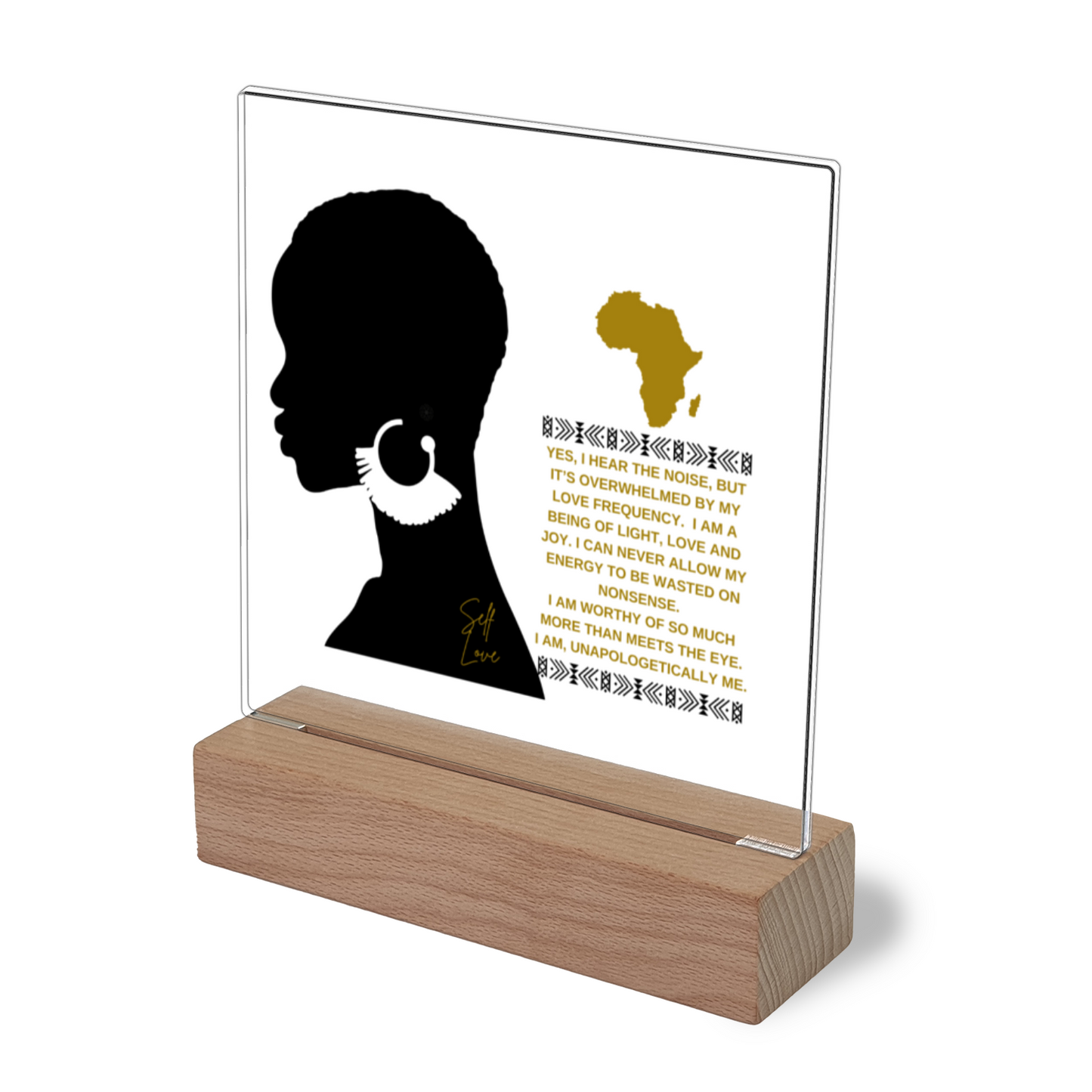 Unapologetically Me - Acrylic Plaque With Illuminated Wooden Base