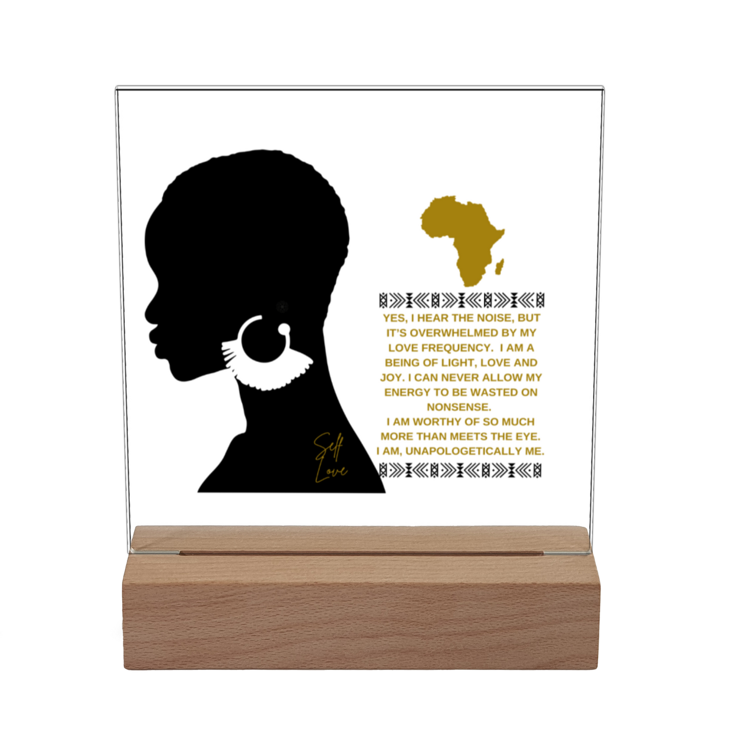 Unapologetically Me - Acrylic Plaque With Illuminated Wooden Base