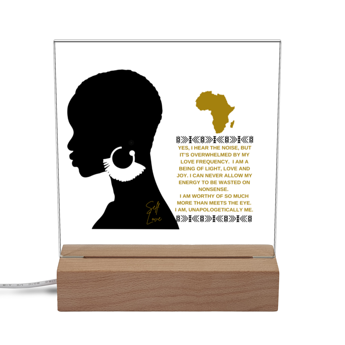 Unapologetically Me - Acrylic Plaque With Illuminated Wooden Base