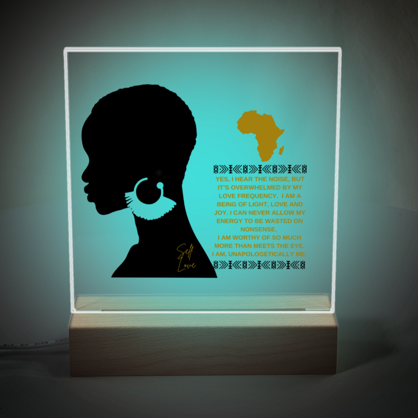 Unapologetically Me - Acrylic Plaque With Illuminated Wooden Base