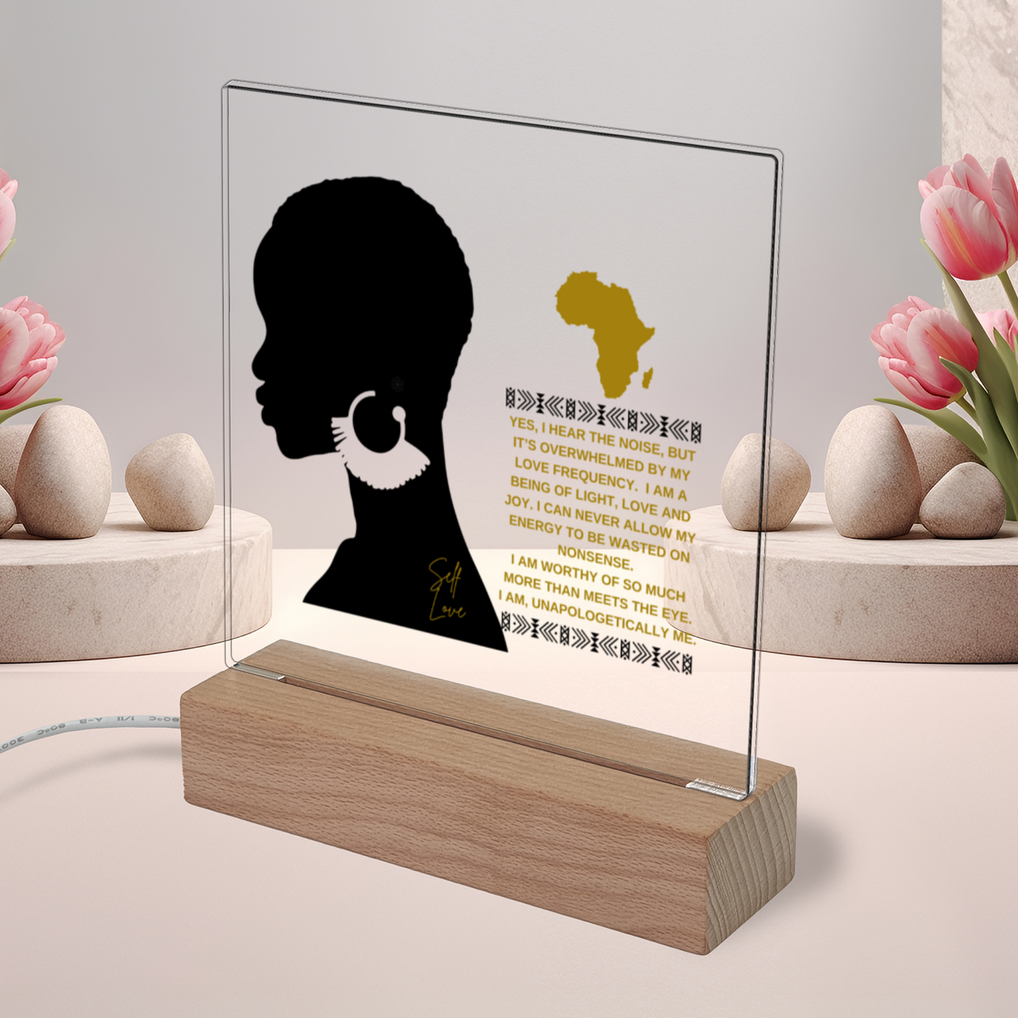 Unapologetically Me - Acrylic Plaque With Illuminated Wooden Base