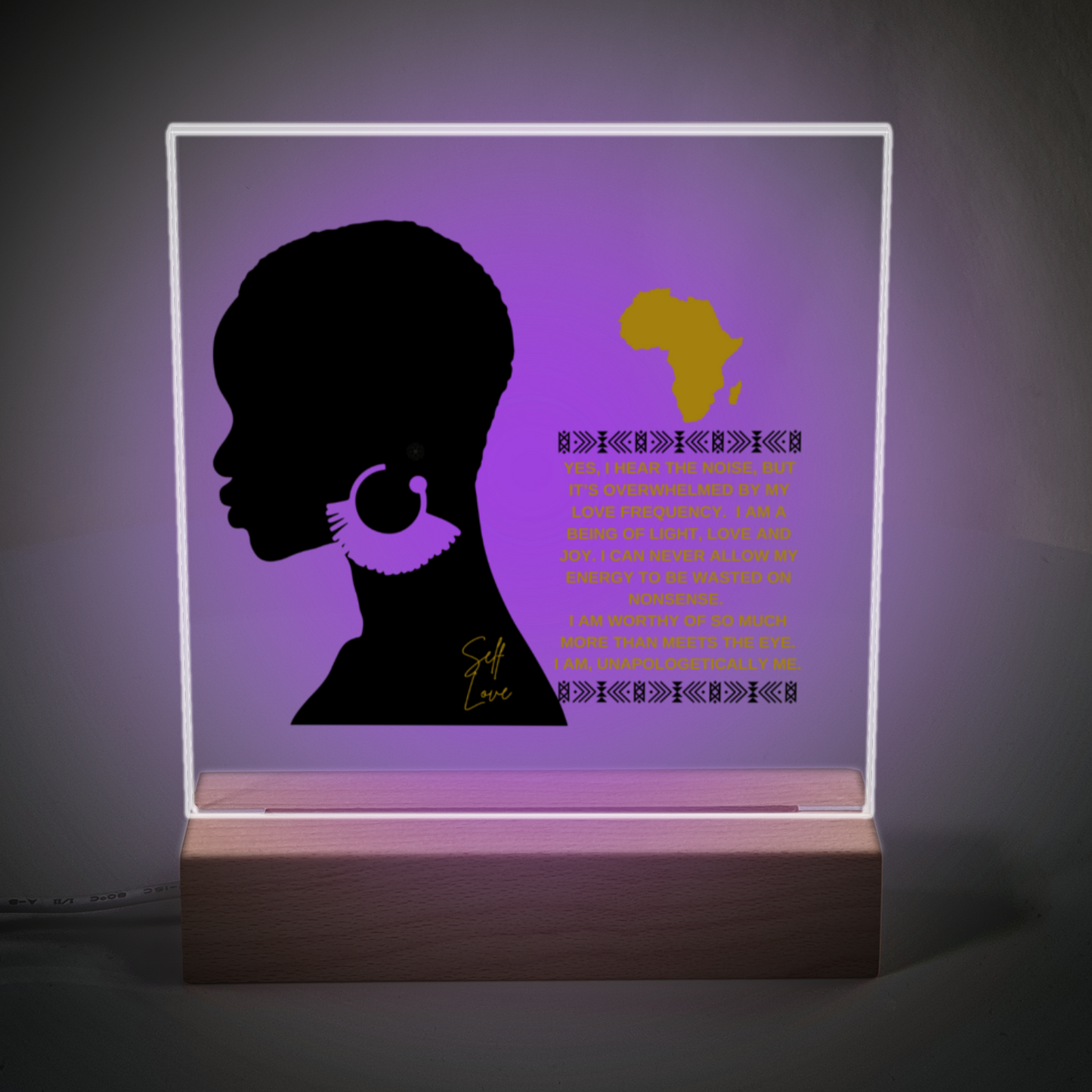 Unapologetically Me - Acrylic Plaque With Illuminated Wooden Base