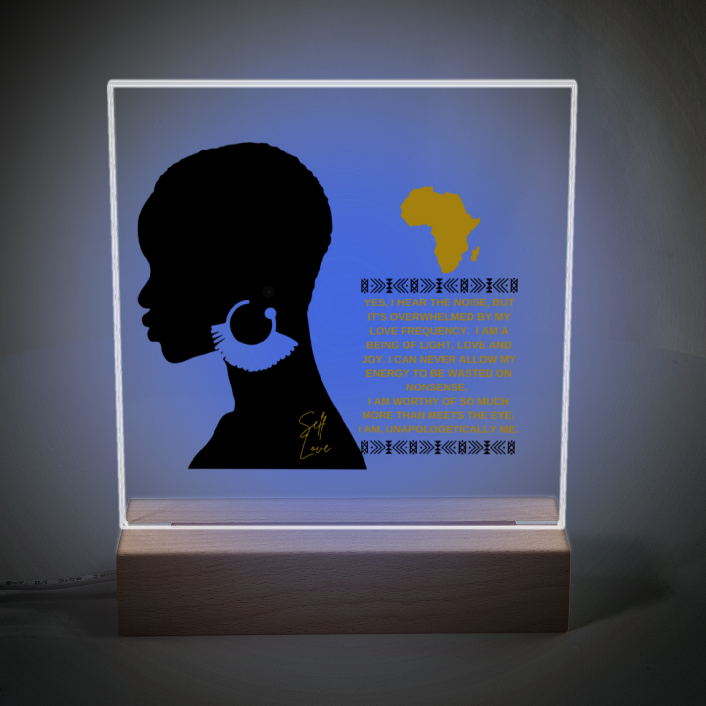 Unapologetically Me - Acrylic Plaque With Illuminated Wooden Base