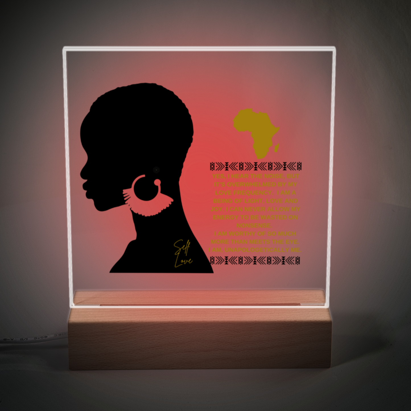 Unapologetically Me - Acrylic Plaque With Illuminated Wooden Base