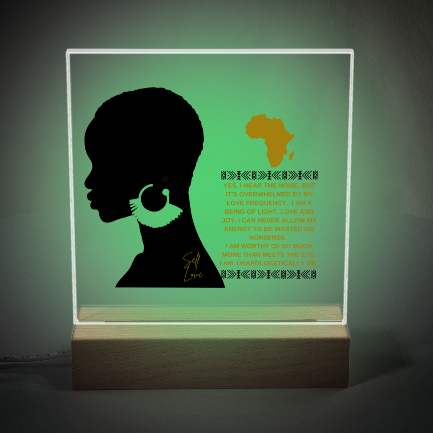 Unapologetically Me - Acrylic Plaque With Illuminated Wooden Base