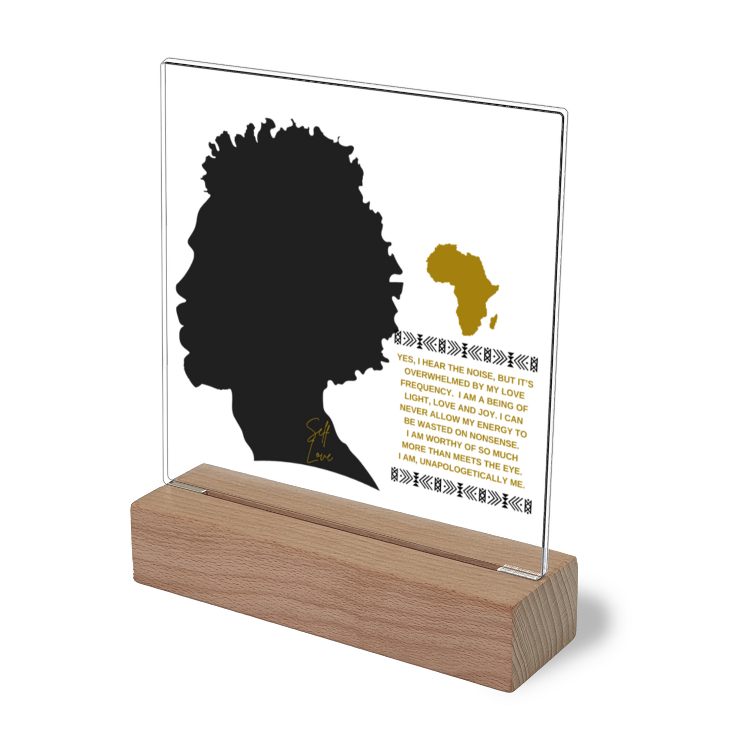 Unapologetically Me (Male) - Acrylic Plaque With Illuminated Wooden Base