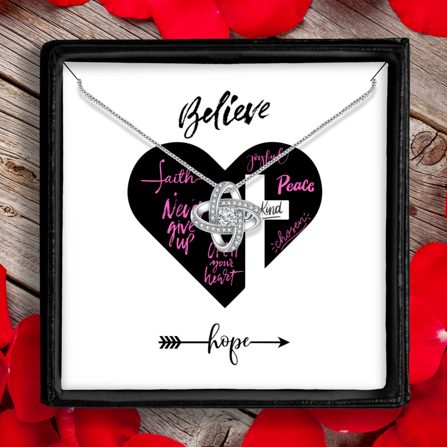 Believe In Hope - Enduring Love Knot Necklace With Message Card