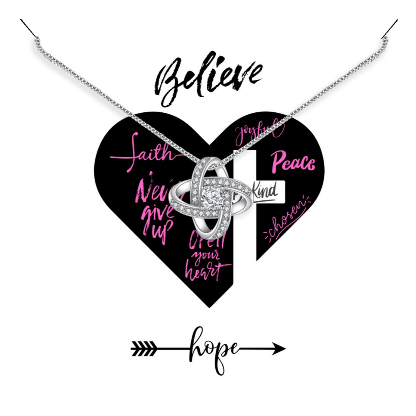 Believe In Hope - Enduring Love Knot Necklace With Message Card