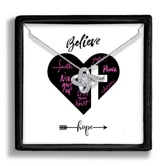 Believe In Hope - Enduring Love Knot Necklace With Message Card