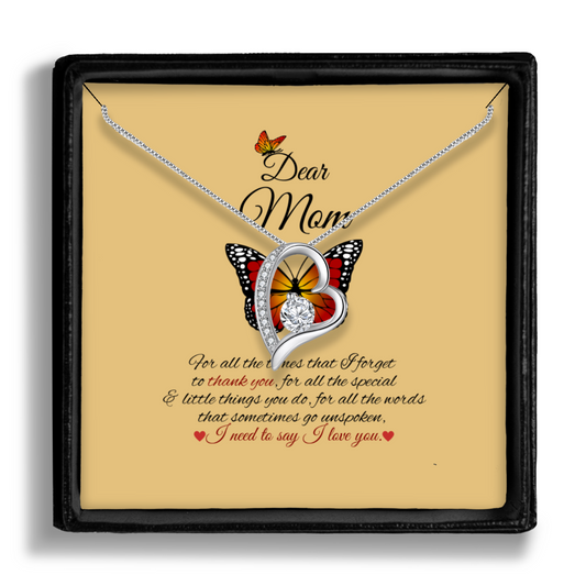 For All the Times I Forget to Thank You - Eternal Heart Necklace With Message Card