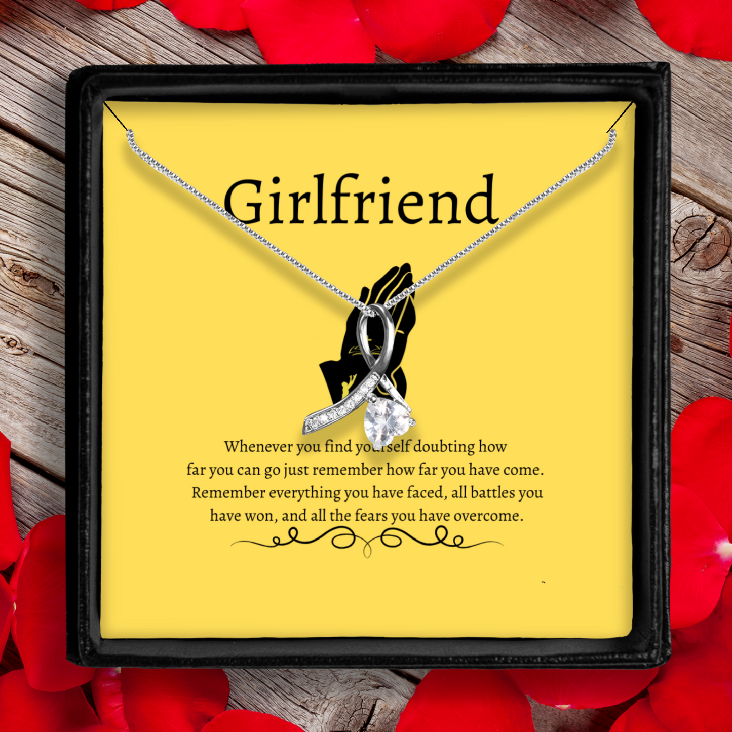 Remember How Far You've Come - Enchanting Ribbon Necklace With Message Card