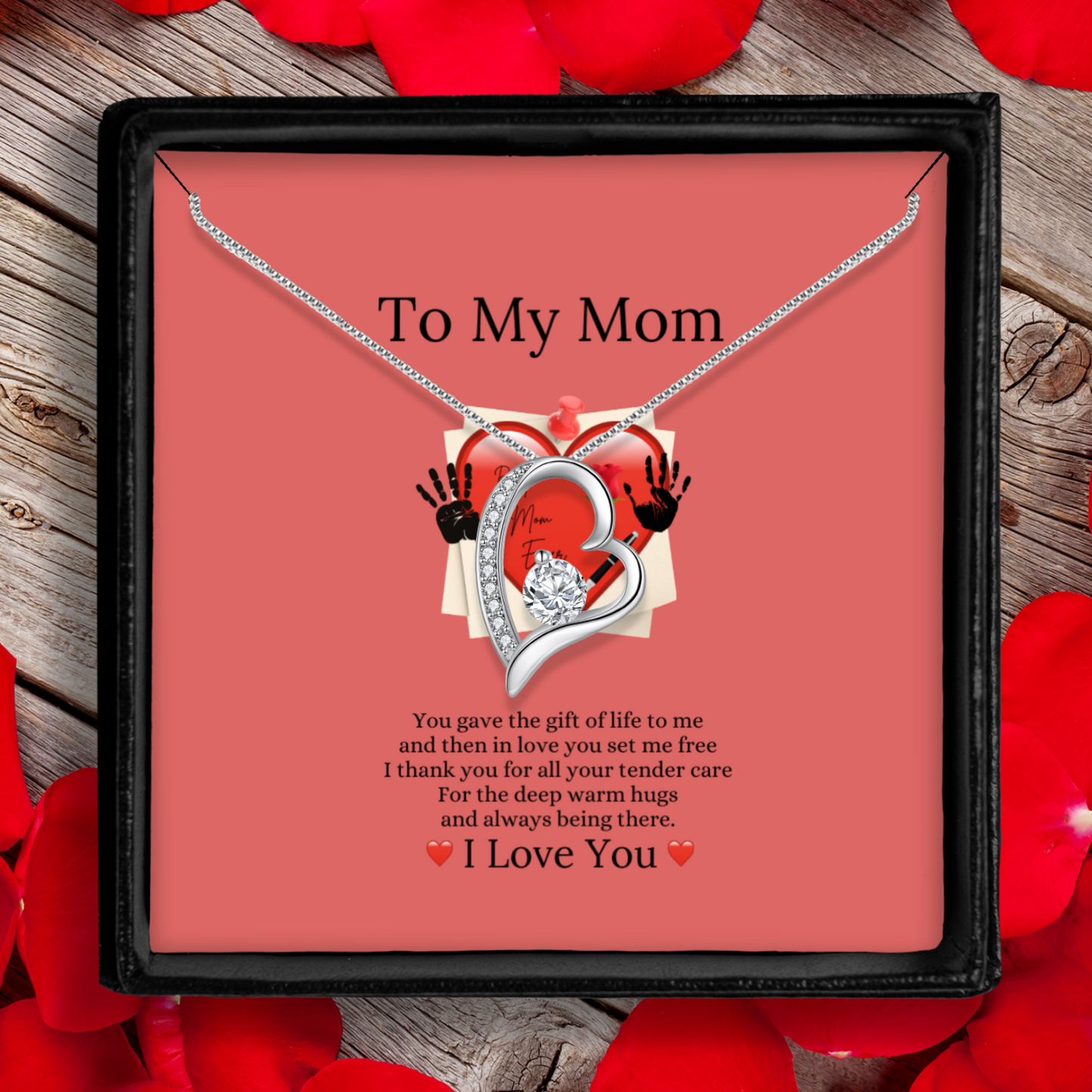 You Gave Me the Gift of Life - Eternal Heart Necklace With Message Card