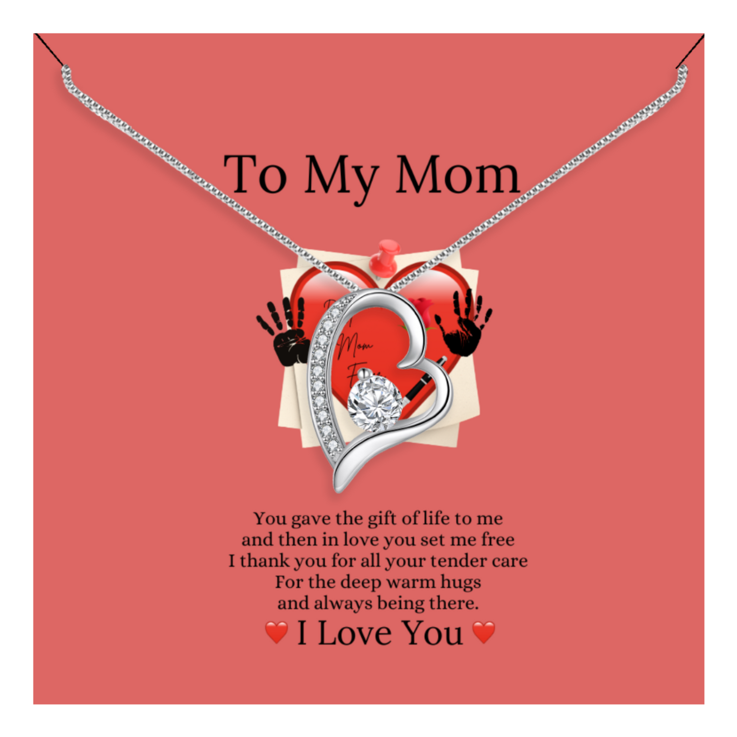 You Gave Me the Gift of Life - Eternal Heart Necklace With Message Card