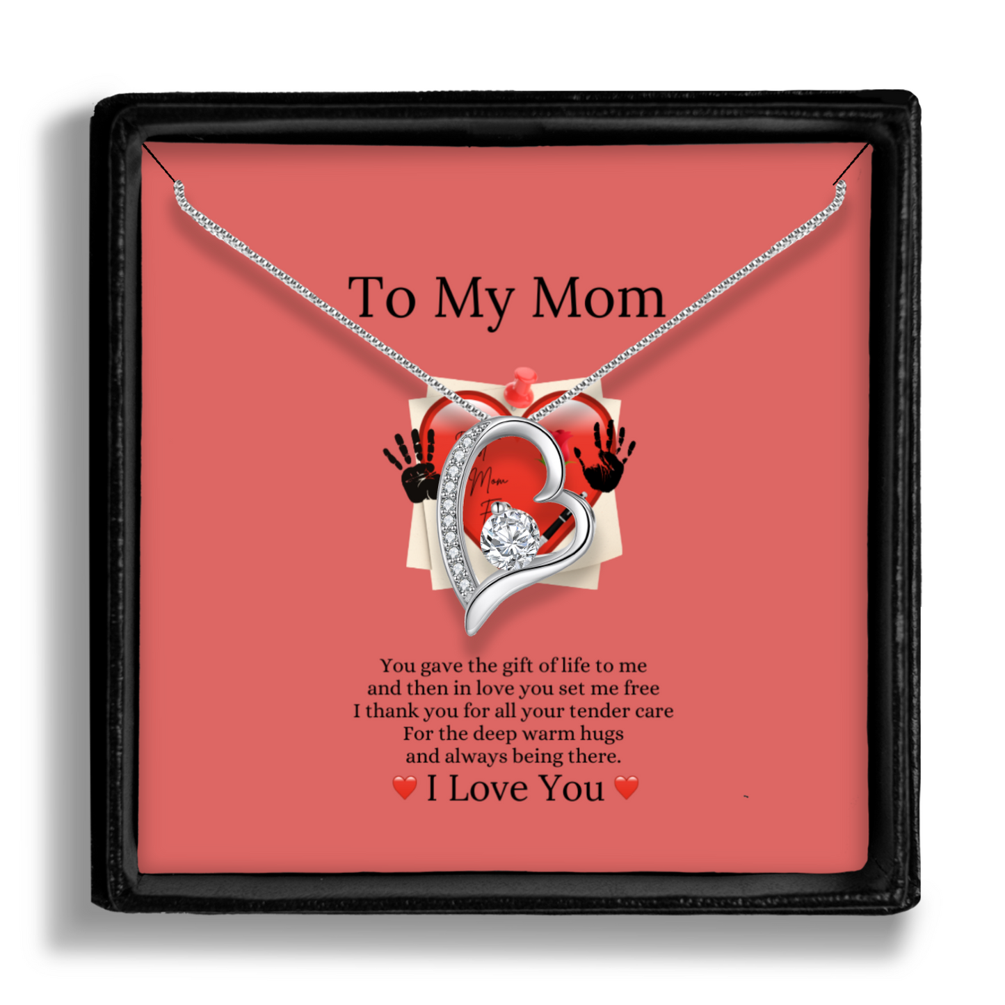 You Gave Me the Gift of Life - Eternal Heart Necklace With Message Card