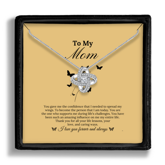 You Gave Me the Confidence That I Needed to Spread My Wings - Enduring Love Knot Necklace With Message Card