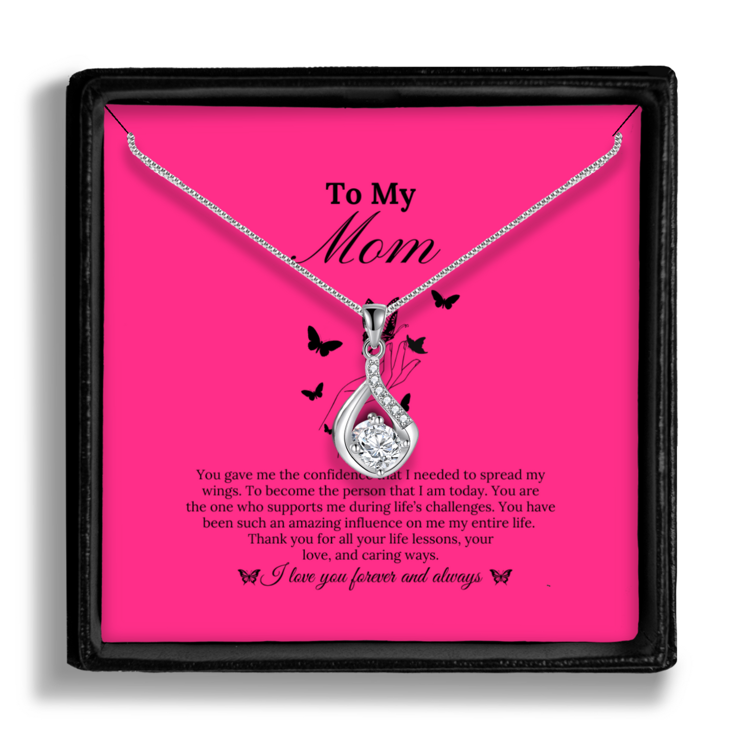 You Gave Me the Confidence That I Needed to Spread My Wings - Love Drop Necklace With Message Card