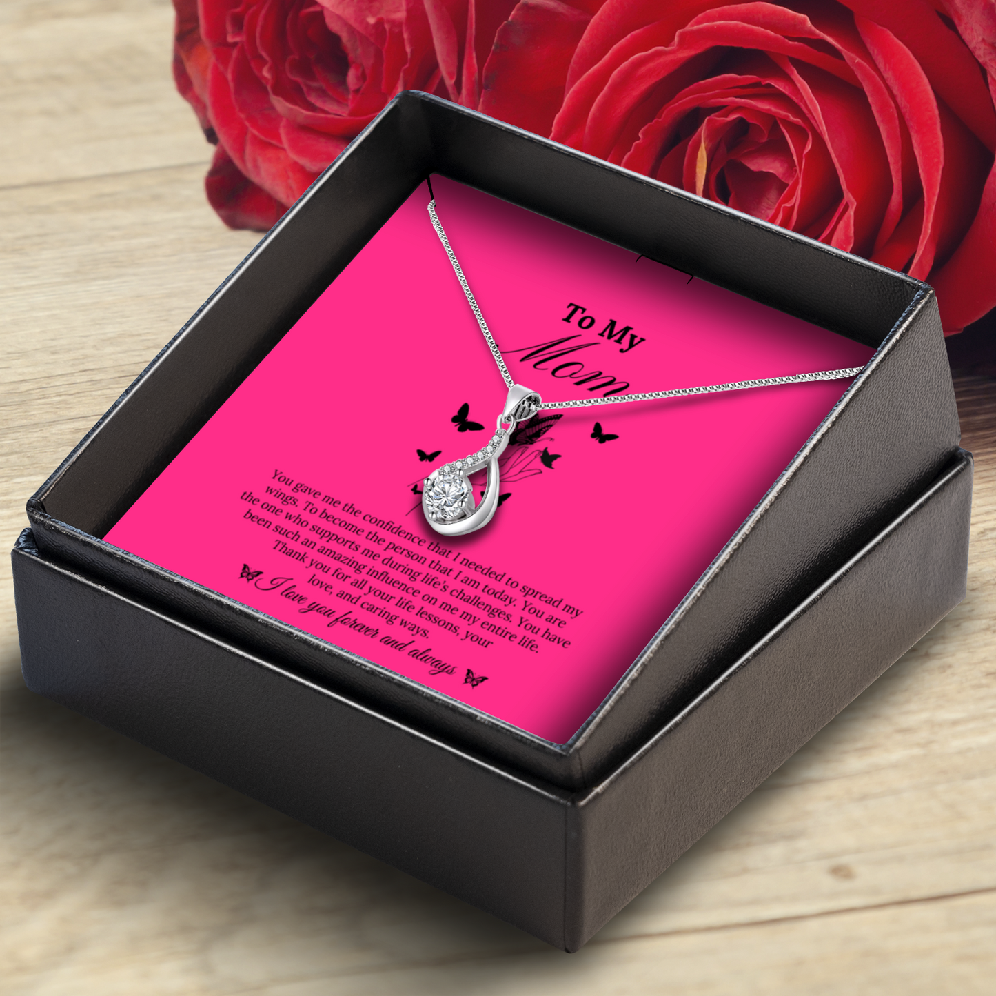 You Gave Me the Confidence That I Needed to Spread My Wings - Love Drop Necklace With Message Card