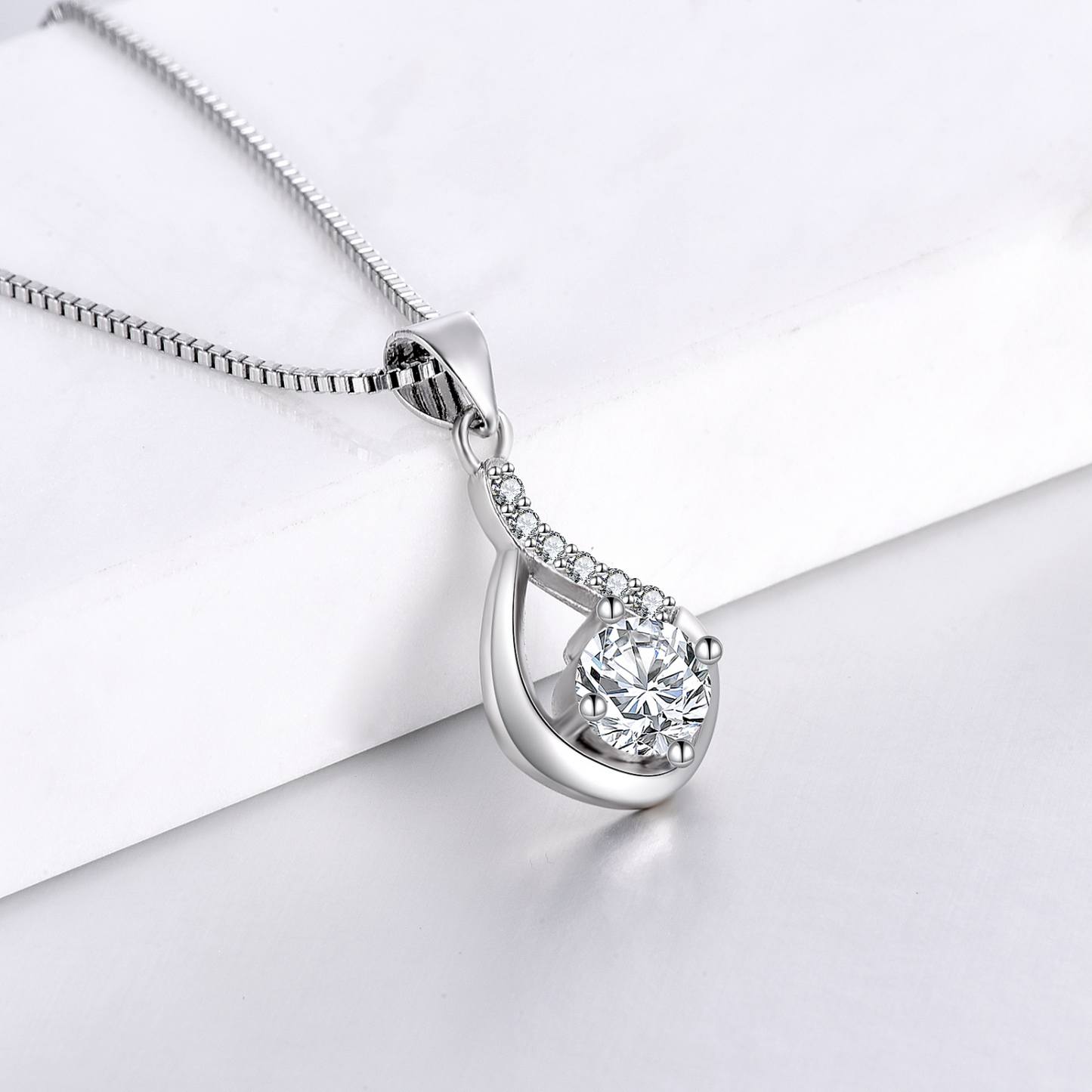 To My Wife - Happy Birthday - Love Drop Necklace With Message Card