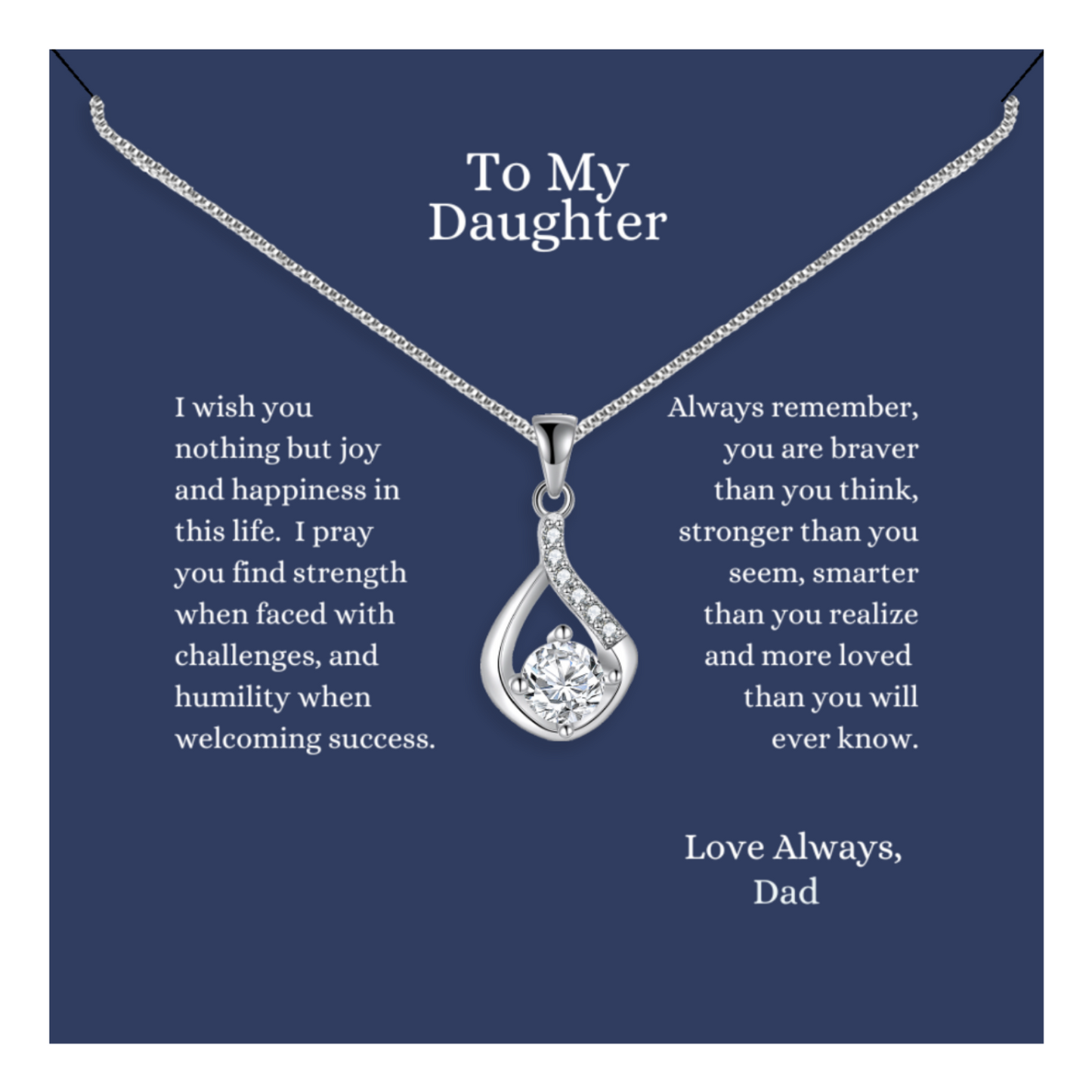 I Wish You Joy - Love Drop Necklace With Message Card