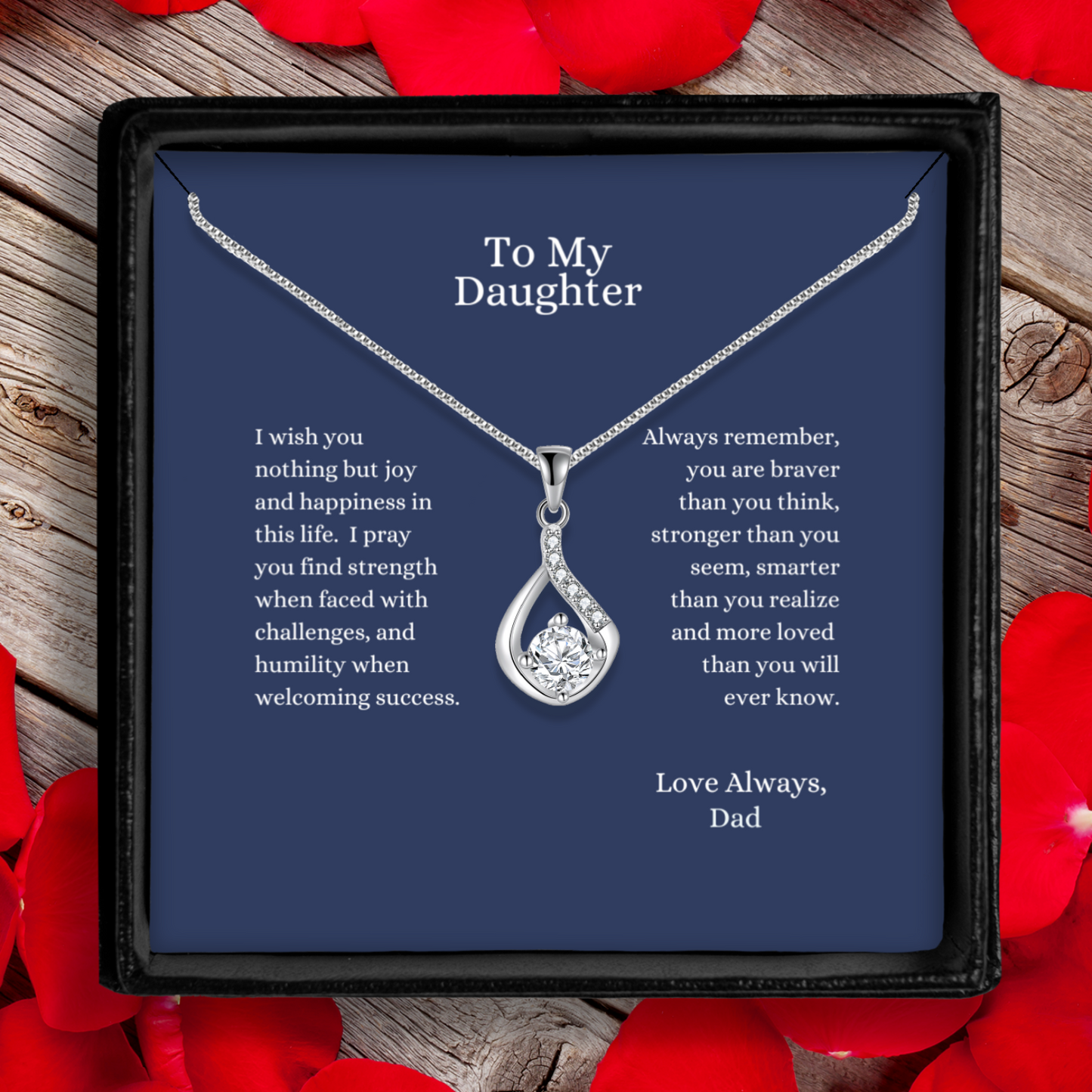 I Wish You Joy - Love Drop Necklace With Message Card