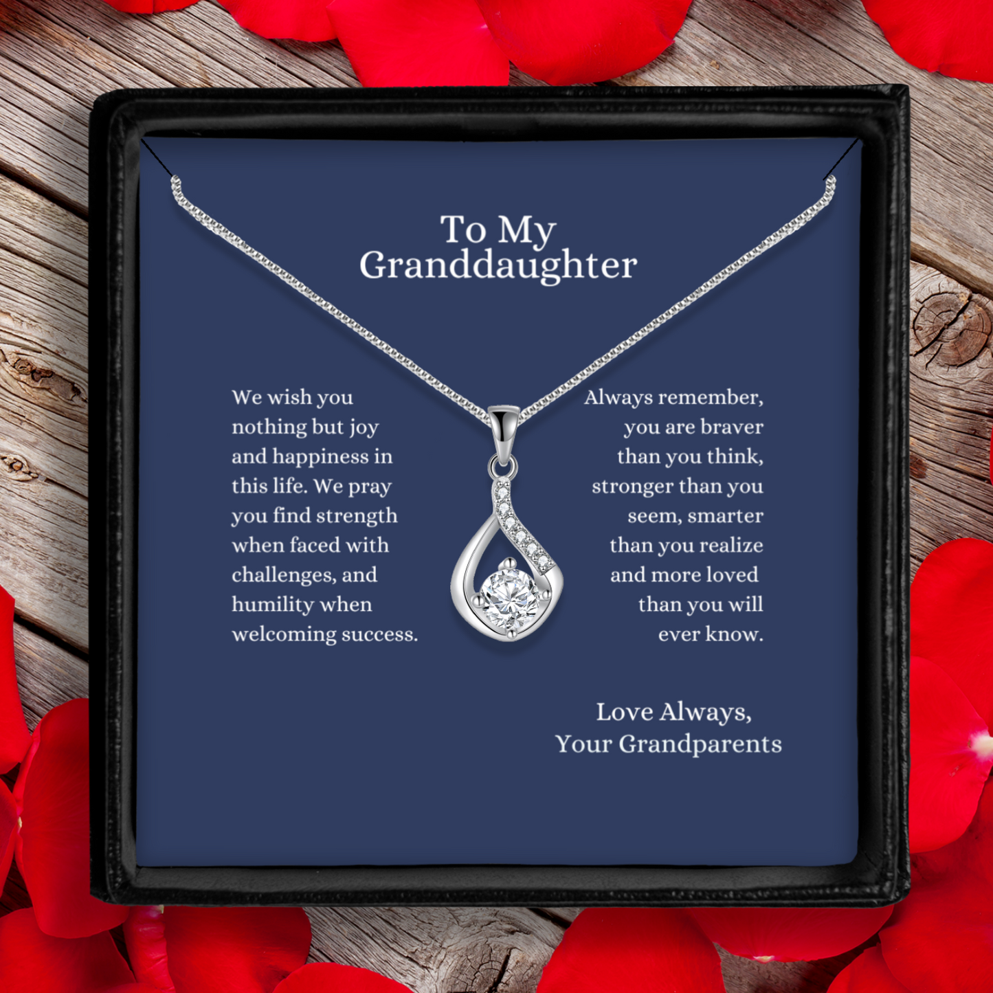 We Wish You Joy - Love Drop Necklace With Message Card