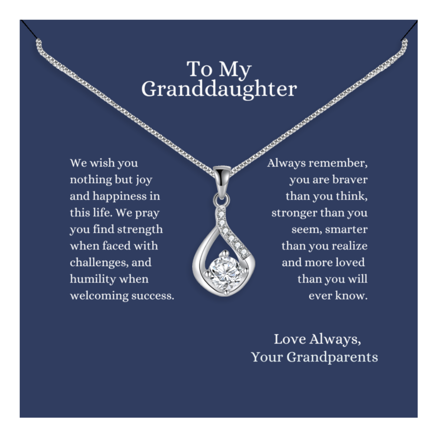 We Wish You Joy - Love Drop Necklace With Message Card