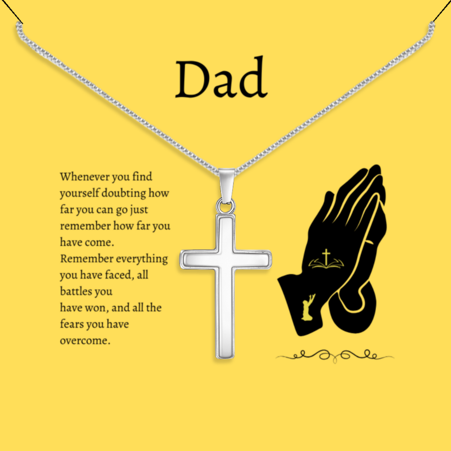 Remember How Far You Have come - Polished Stainless Steel Cross With Message Card